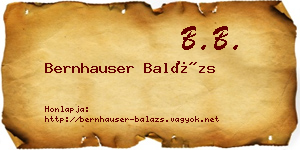 Bernhauser Balázs névjegykártya