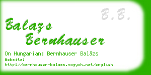 balazs bernhauser business card