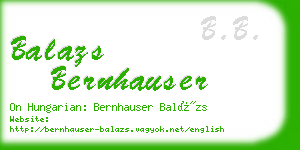 balazs bernhauser business card